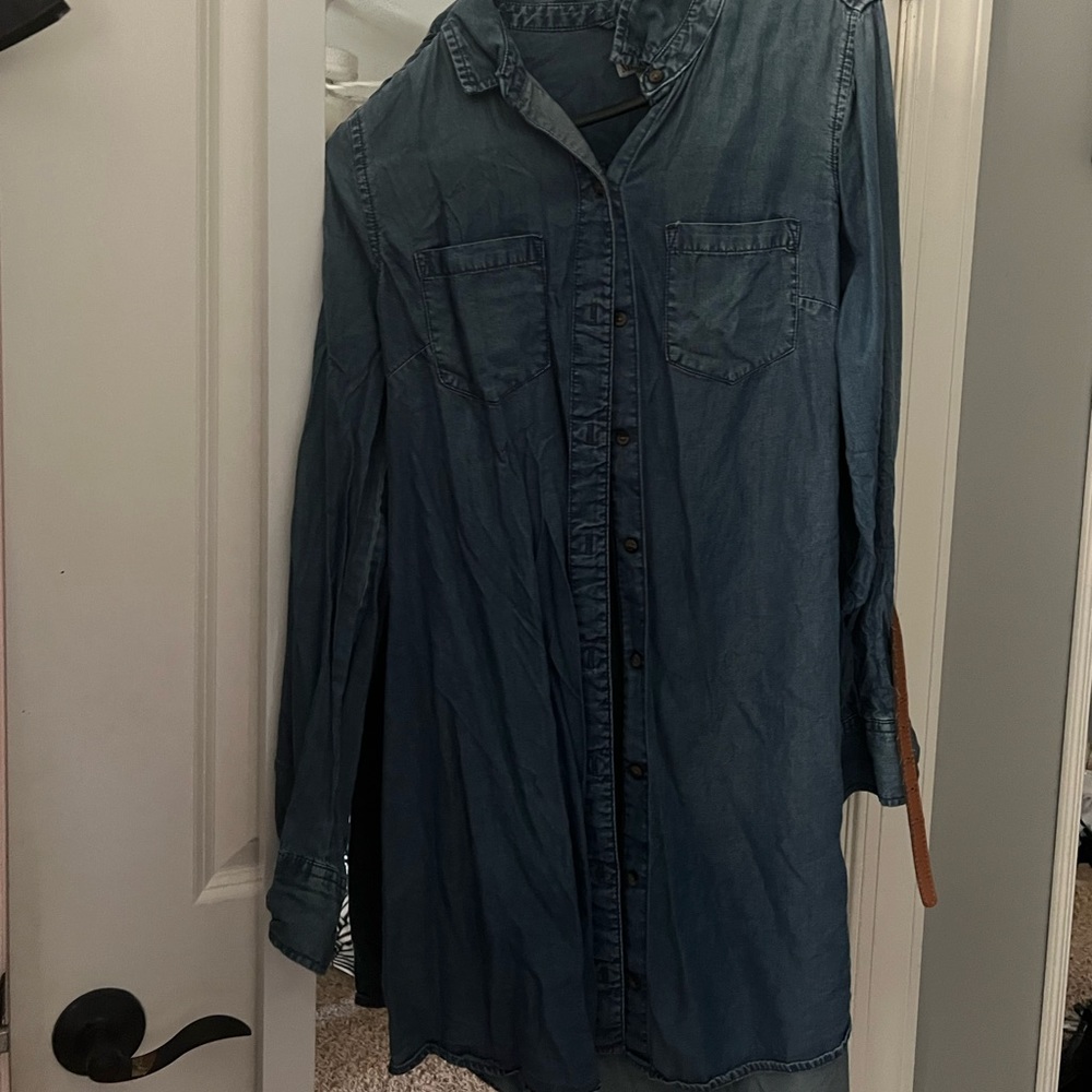 Merona faux jean dress with belt